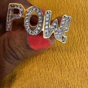 nOir Jewelry/DC Collaboration Gold and Silver 'POW!' Statement Ring